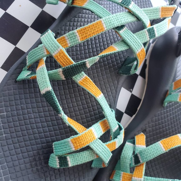 Chaco Aqua and Orange Zx2 Classic Womens Sandals Sz 8 Katydid Comfort Sandal - Picture 2 of 9